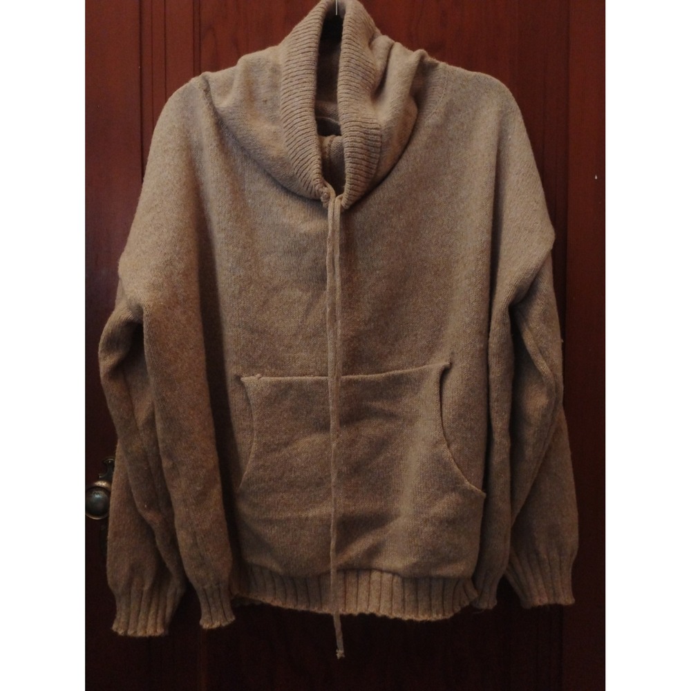 Boutique Tan Marl Knit Cowl Neck Hoodie Sweater Oversized 2XL Pullover